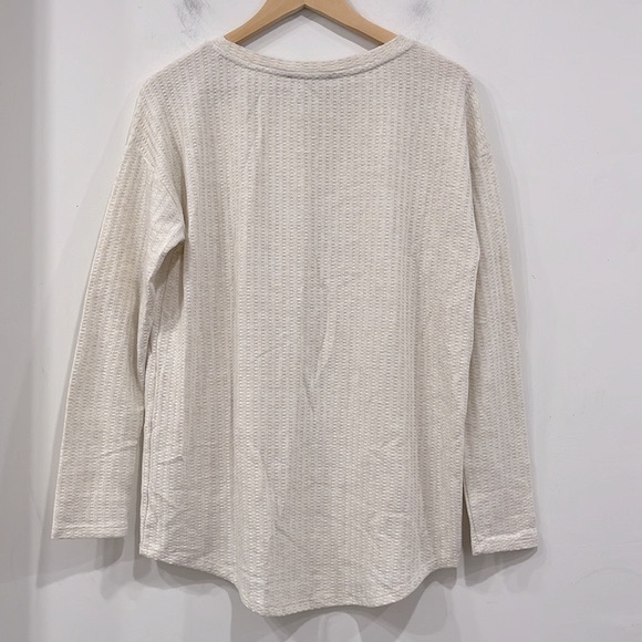 Sanctuary Waffle Knit Crewneck Long Sleeve Top in Ivory size M - Picture 6 of 11